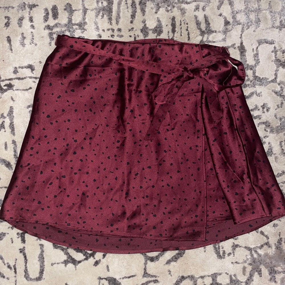 A&F Silky Maroon Skirt